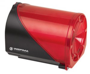 LED Zábleskový maják / akustická siréna BWM 32 tónov 230V AC RD